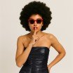 Tissu Lamé Stretch Noir  - (Lamé Tissu)