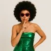 Tissu Lamé Stretch Herbe Verte   - (Lamé Tissu)