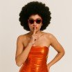 Lamt Stretch Stof Orange - (Netstof i Lycra (Mesh) )