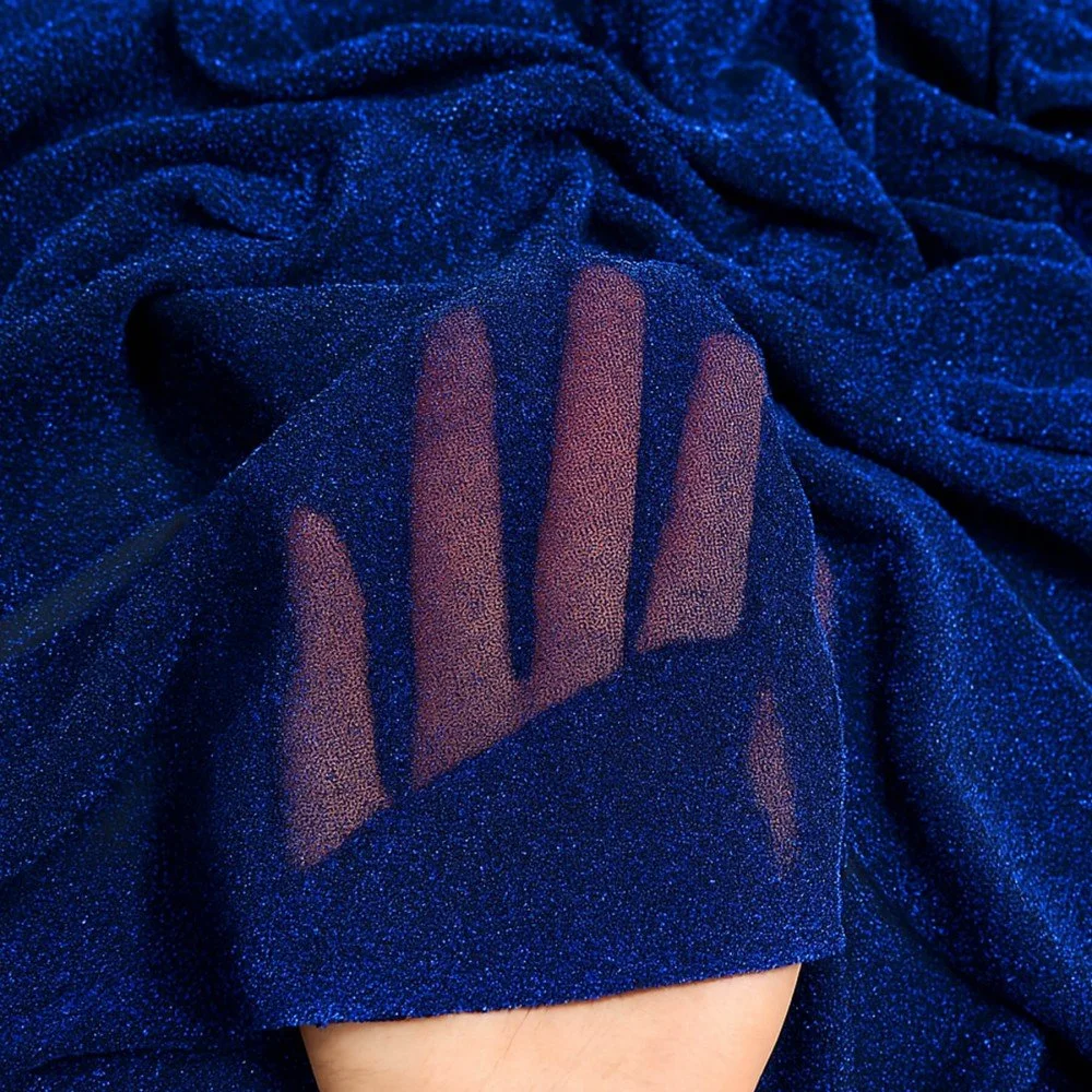 Lightweight Lurex Glitter Jersey Fabric Dark Cobalt Lightweight Lurex Glitter Jersey Fabric Dark Cobalt - (Jersey Glitter Fabric)