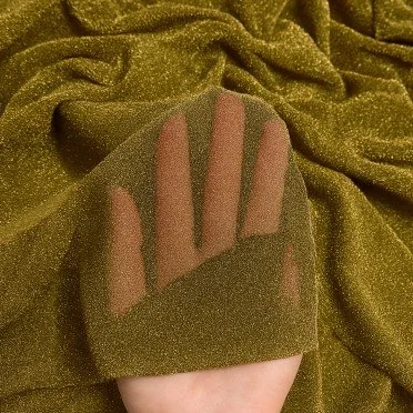 Lichtgewicht Lurex Glitter Jersey Stof Donker Goud - (Jersey Glitter Stoffen )