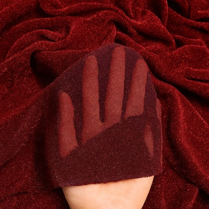 Tissu Jersey Métallisé Rouge Foncé Tissu Jersey Métallisé Rouge Foncé - (Tissu Jersey Scintillement )