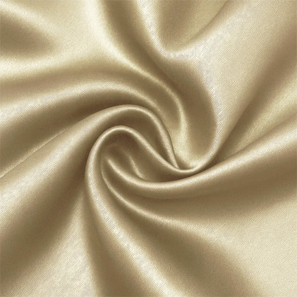 Satin Stof Polyester Champagne Beige