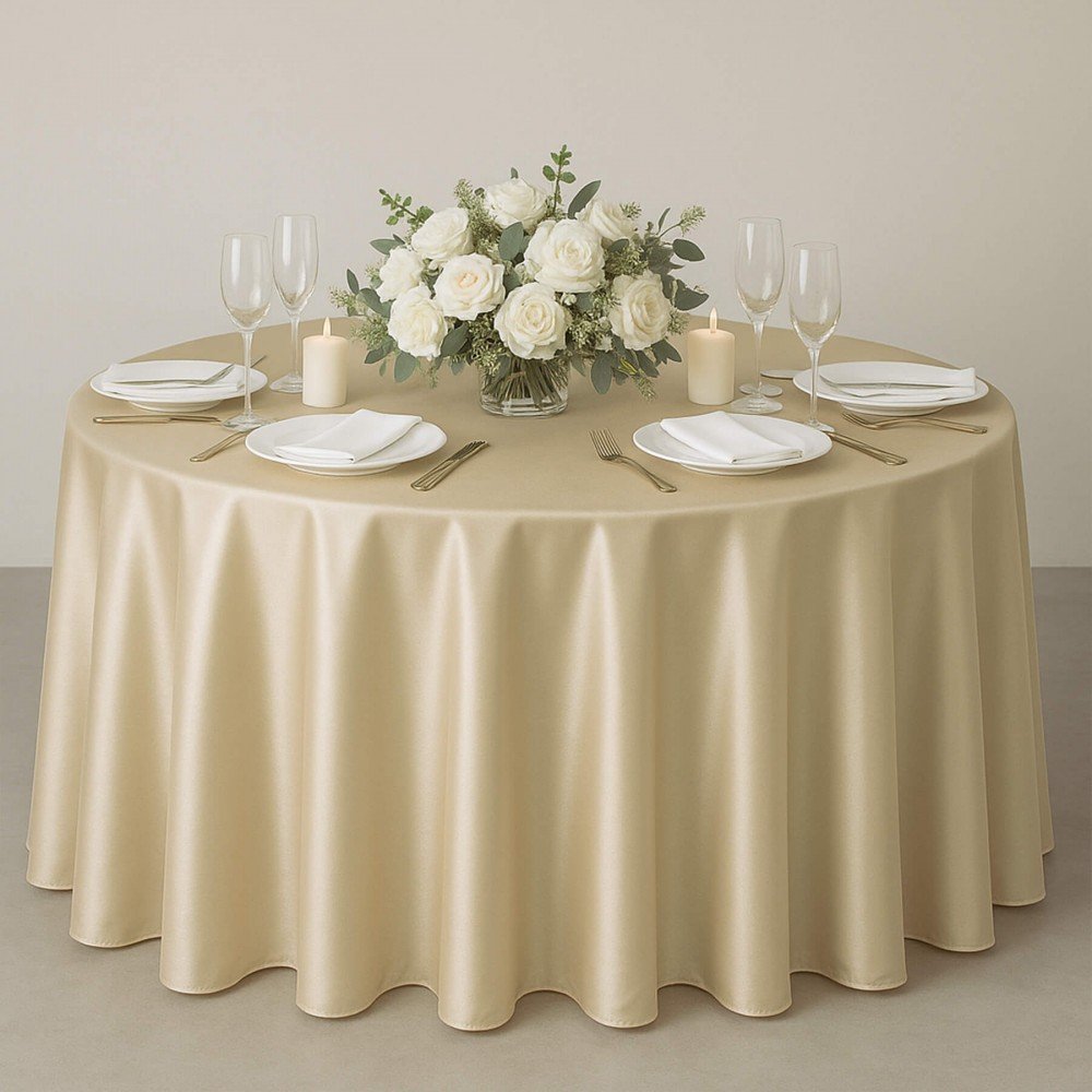 Tessuto Raso Di Poliestere Beige Champagne Tessuto Raso Beige Champagne - (Raso Di Poliestere)