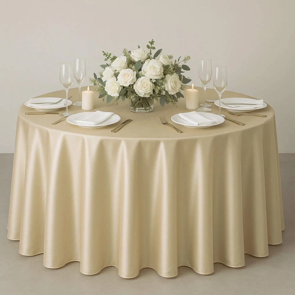 Tissu Satin Polyester Beige Champagne Tissu Satin Beige Champagne - (Tissu Satin)