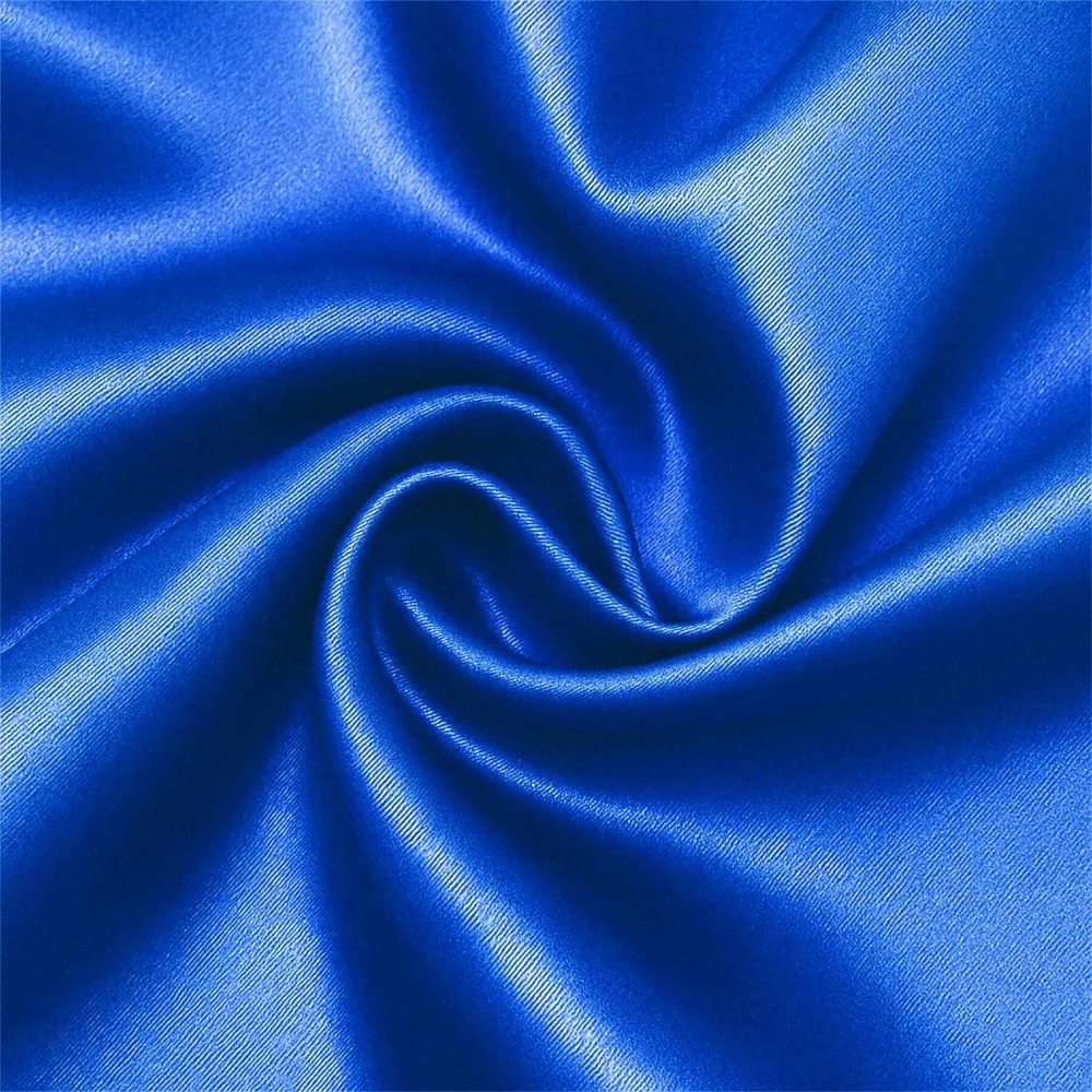 Satin Stof Polyester Kobolt Blå
