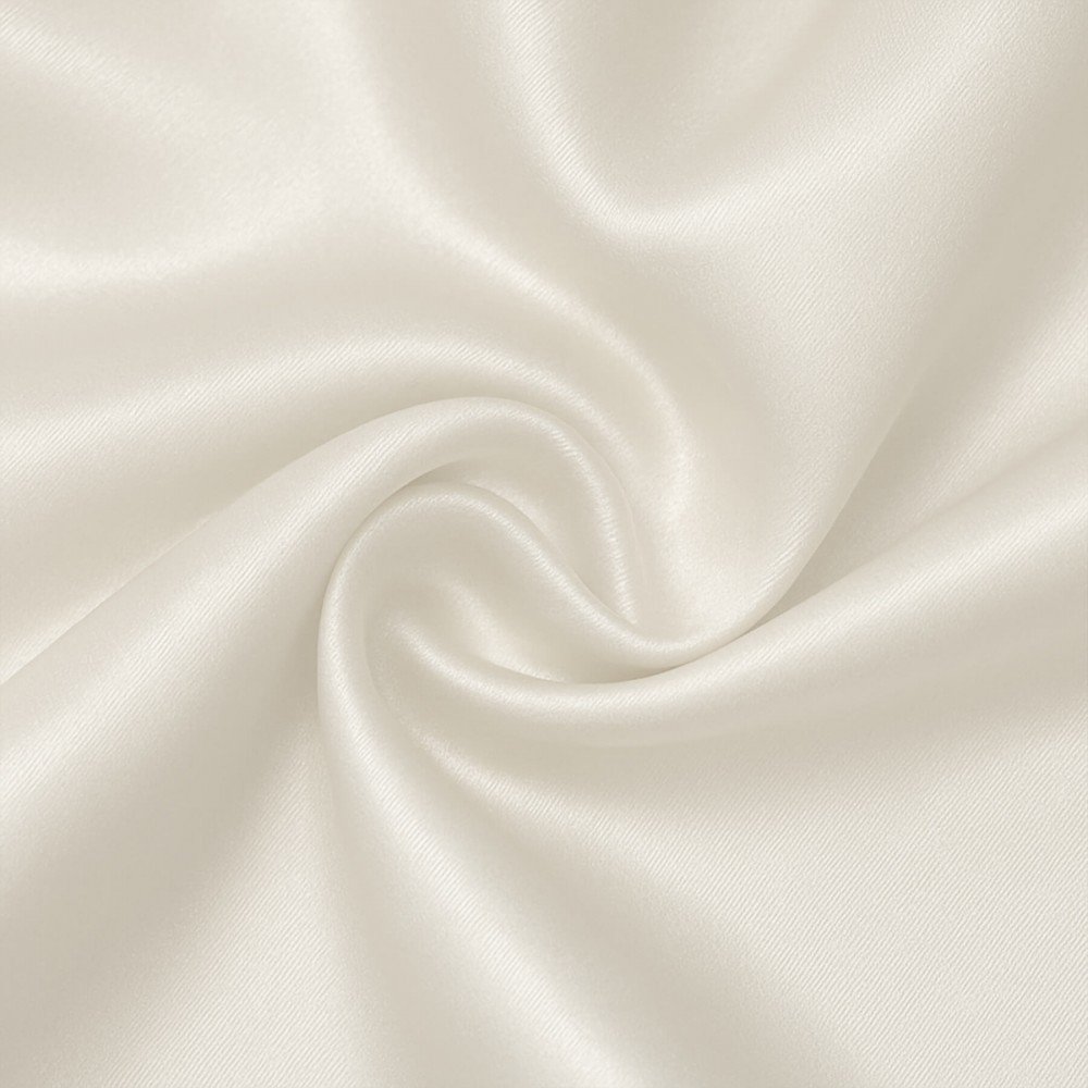 Satin Stof Polyester Råhvid
