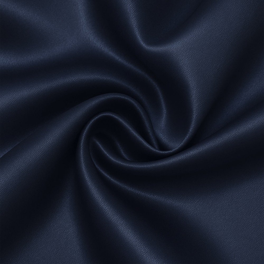 Satin Stof Polyester Navy Blå