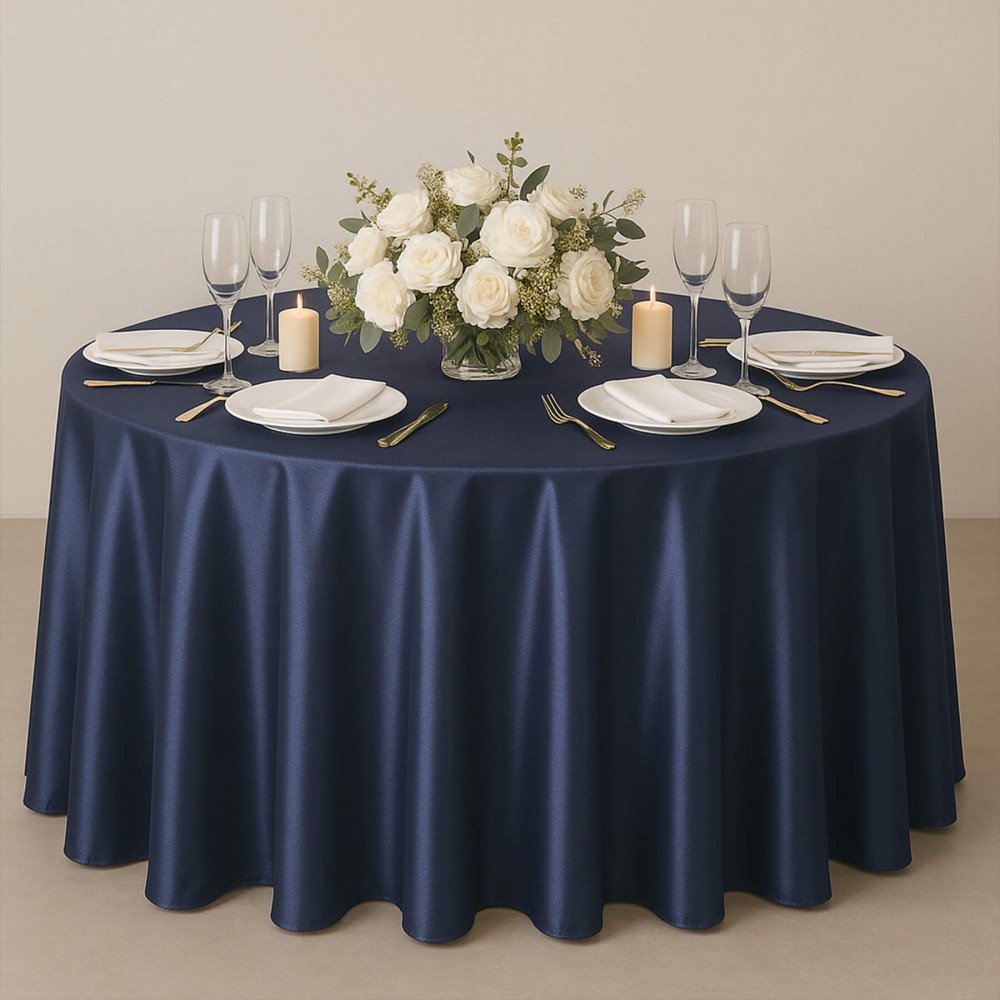 Tissu Satin Marine  - (Tissu Satin)