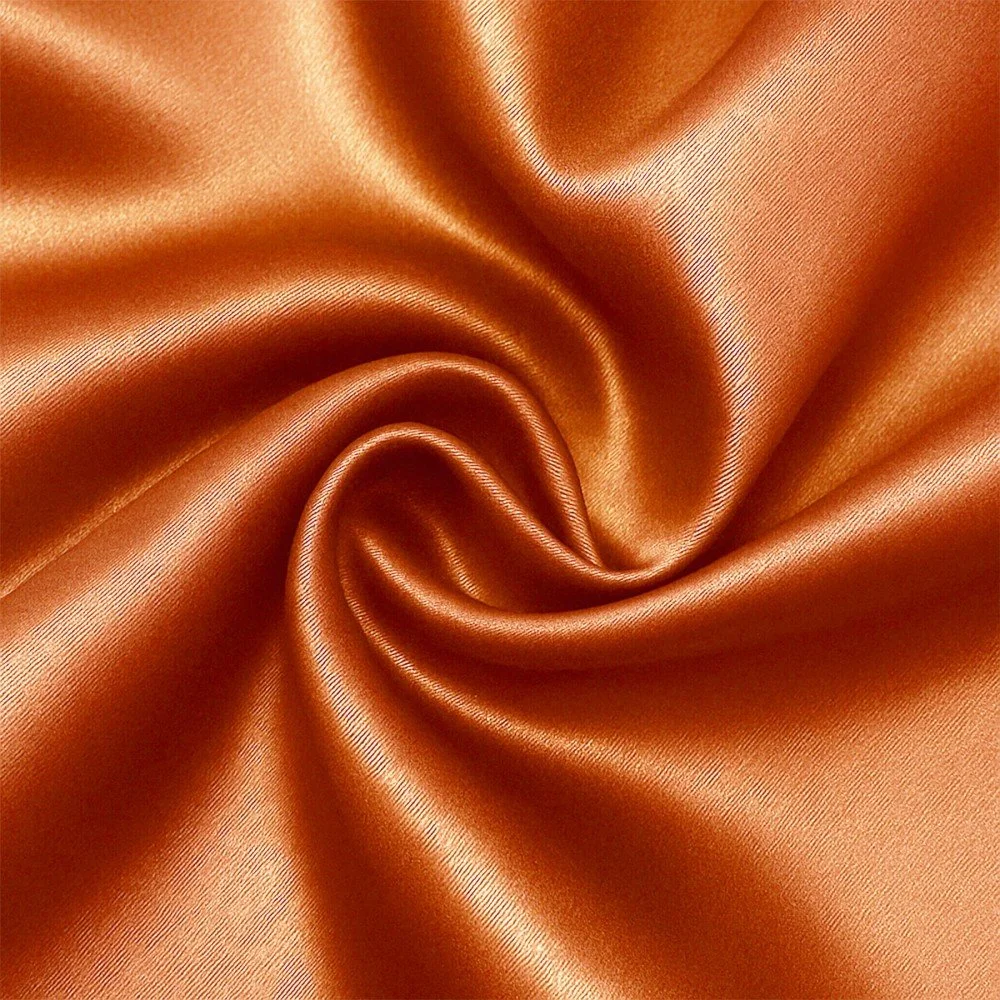 Satin Stof Polyester Orange