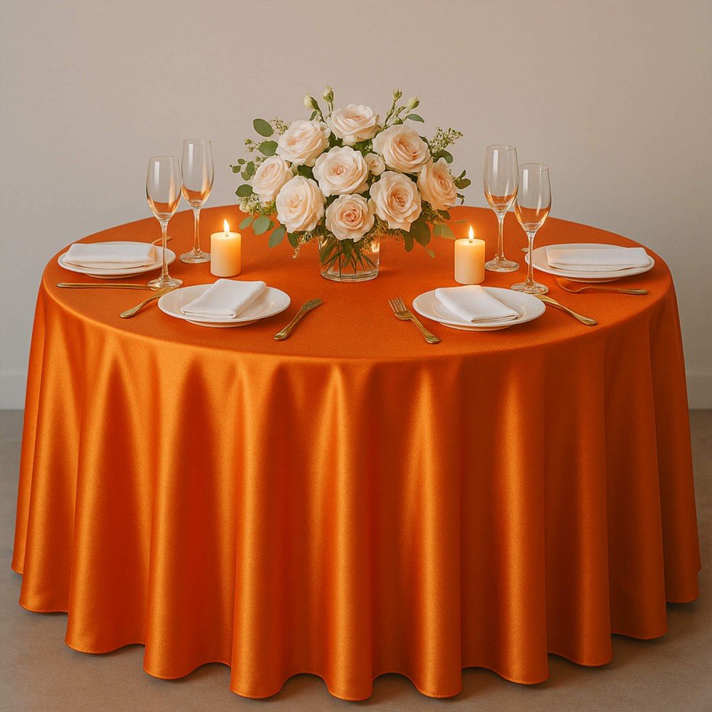 Tissu Satin Orange - (Tissu Satin)