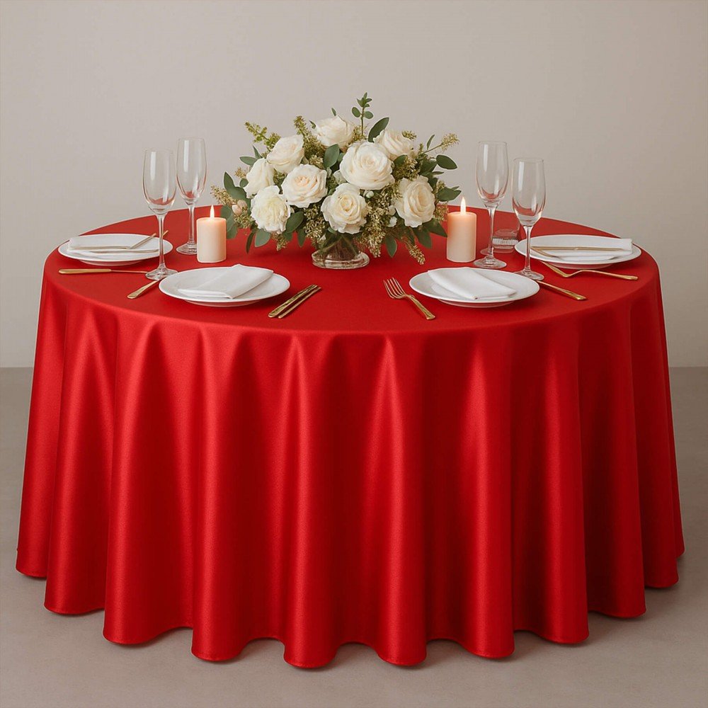 Satin Stof Polyester Rød Satin Stof Rød - (Satin Stof)