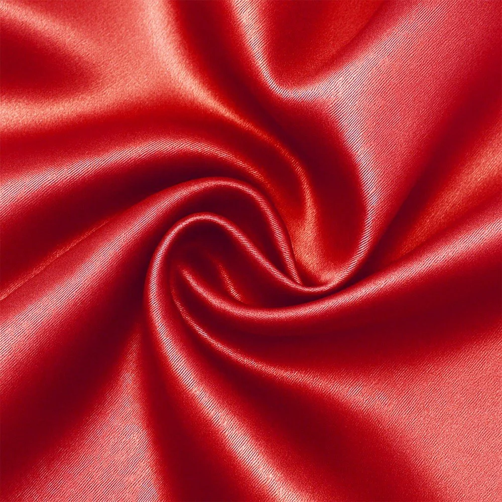 Satin Stof Polyester Rød