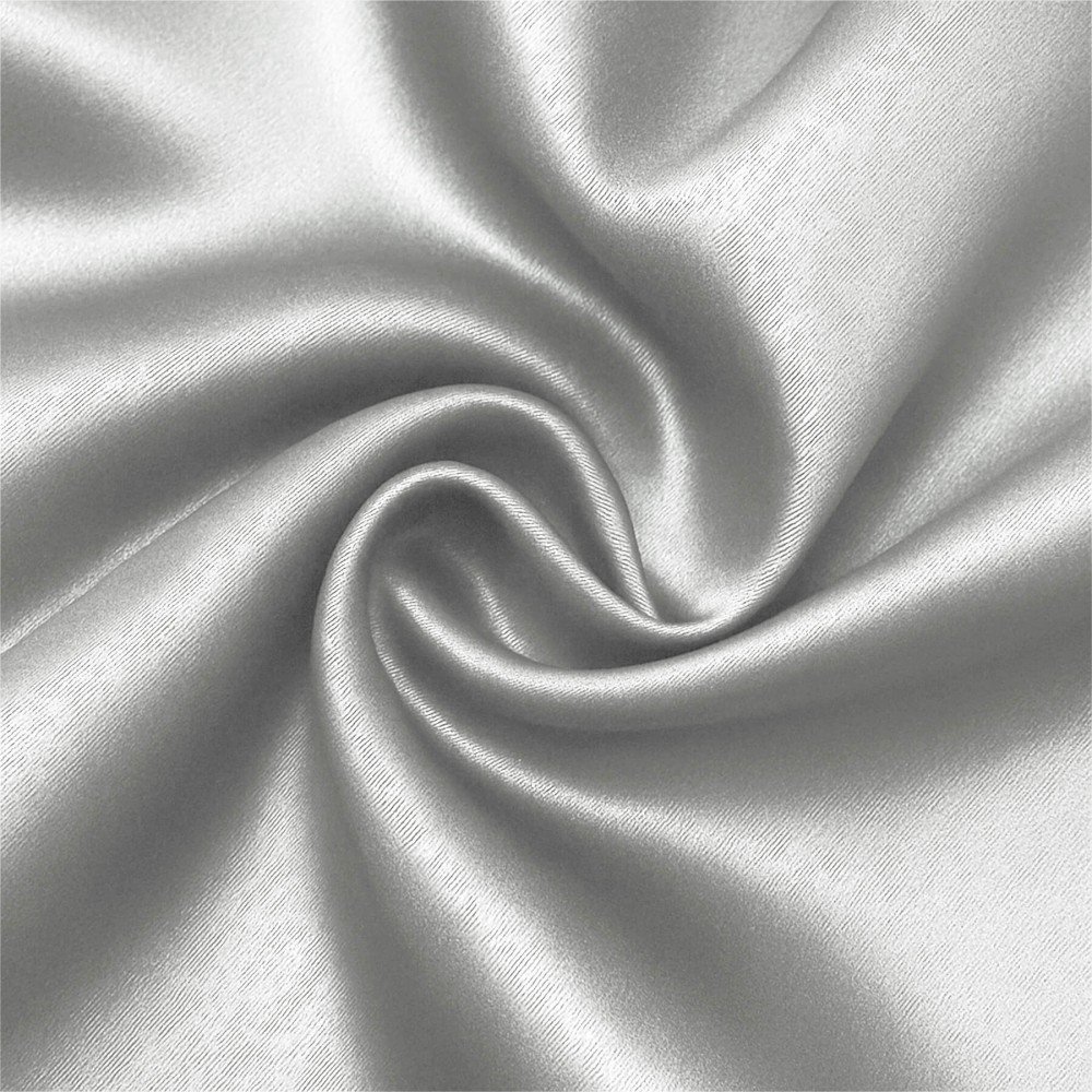 Satin Stof Polyester Sølvgrå