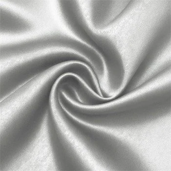 Tissu Satin Polyester Gris Argenté Tissu Satin Polyester Gris Argenté
