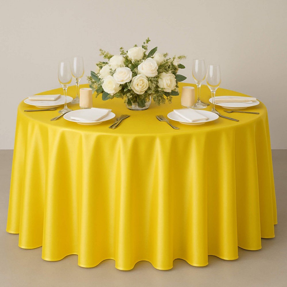 Tissu Satin Polyester Jaune Tissu Satin Jaune - (Tissu Satin)