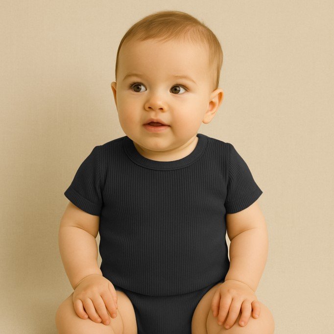Rib Knit Jersey Fabric Black - (Jersey Fabrics)