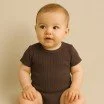 Tissu Maille Tricot Côtelé Brun Chocolat - (Tissus Jersey)