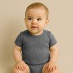 Rib Knit Jersey Fabric Dark Grey Melange - (Jersey Fabrics)