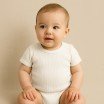 Rippstrick Jersey Stoff Ecru - (Jersey Stoffe)