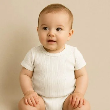 Rib Jersey Strikstof Råhvid - (Jerseystoffer)