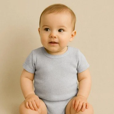 Rib Knit Jersey Fabric Light Grey Melange - (Jersey Fabrics)