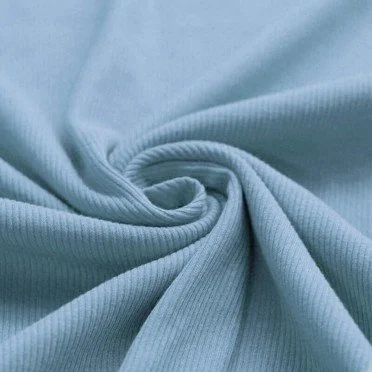 Tissu Maille Tricot Côtelé Jeans Clair - (Tissus Jersey)