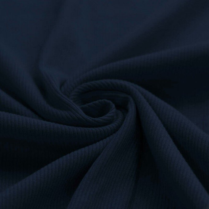Rib Jersey Stof Marine - (Jersey Stoffen)