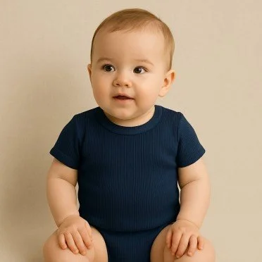 Rib Knit Jersey Fabric Navy - (Jersey Fabrics)