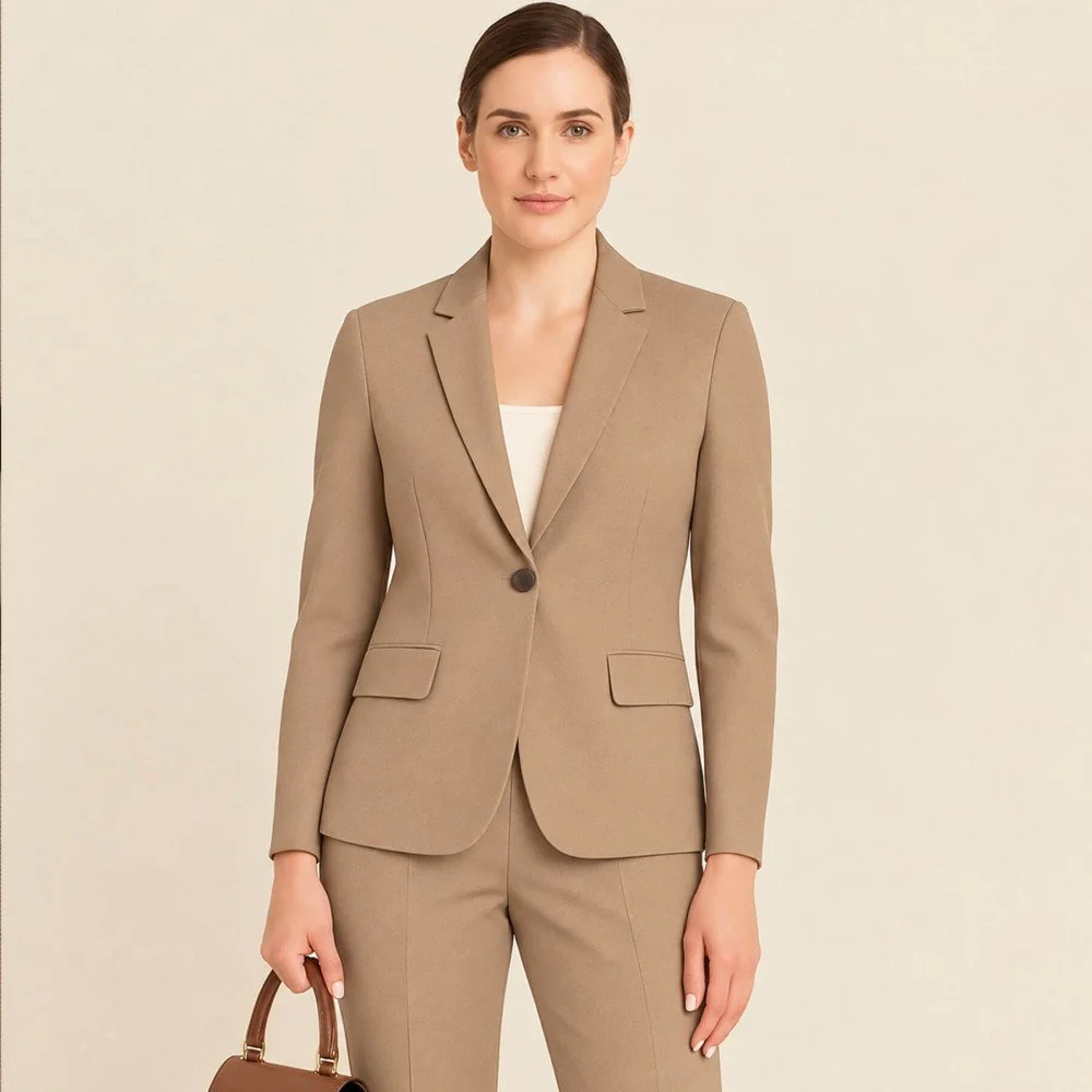 Stretch Gabardine Stof (Bamboe Touch) Camel