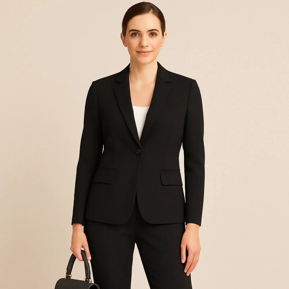 Stretch Gabardine Stof (Bambus Touch) Sort Stretch Gabardine Stof (Bambus Touch) Sort