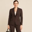 Stretch Gabardine Stoff (Bambus Feeling) Braun - (Gabardine Stoffe )