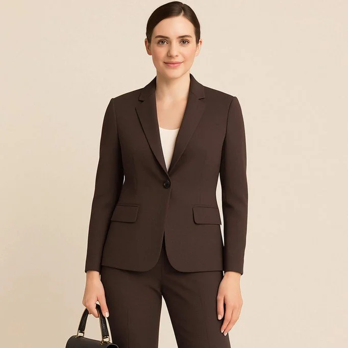 Stretch Gabardine Fabric (Bamboo Touch) Brown - (Gabardine Fabric )