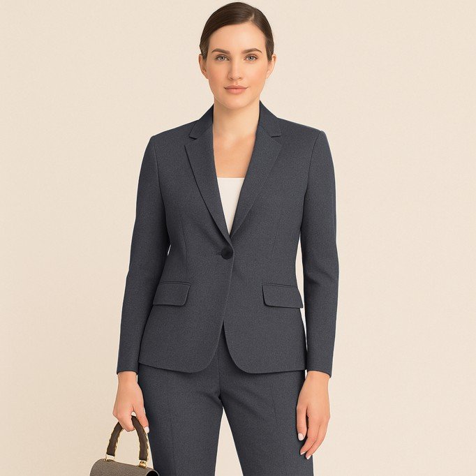 Stretch Gabardine Stoff (Bambus Feeling) Dunkelgrau Meliert - (Gabardine Stoffe )