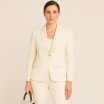 Stretch Gabardine Stoff (Bambus Feeling) Ecru - (Gabardine Stoffe )