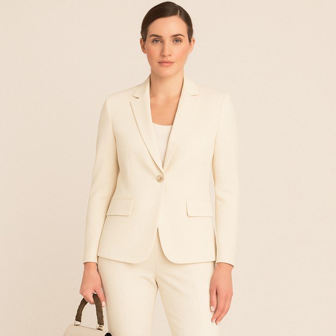 Stretch Gabardine Stoff (Bambus Feeling) Ecru - (Gabardine Stoffe )