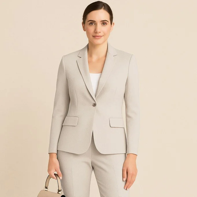 Stretch Gabardine Stof (Bamboe Touch) Licht Beige - (Gabardine Stoffen)