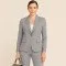 Stretch Gabardine Fabric (Bamboo Touch) Light Grey Melange - (Gabardine Fabric )
