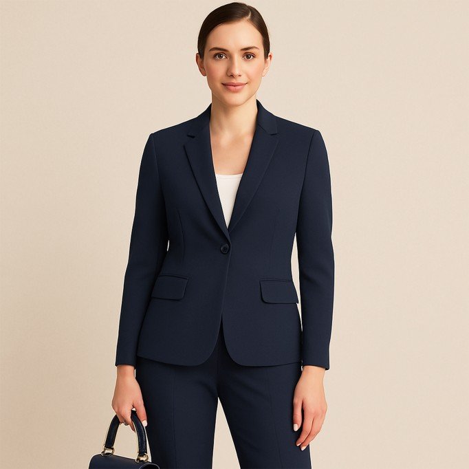 Stretch Gabardine Stoff (Bambus Feeling) Marine - (Gabardine Stoffe )