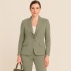 Stretch Gabardine Stoff (Bambus Feeling) Olive - (Gabardine Stoffe )