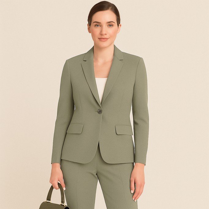 Stretch Gabardine Stoff (Bambus Feeling) Olive - (Gabardine Stoffe )
