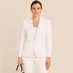 Stretch Gabardine Stoff (Bambus Feeling) Weiß - (Gabardine Stoffe )