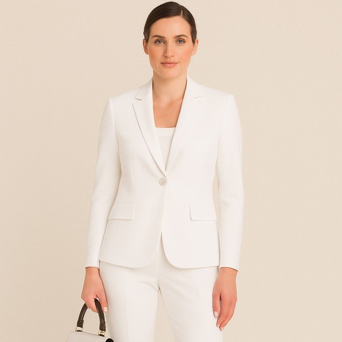 Stretch Gabardine Stoff (Bambus Feeling) Weiß - (Gabardine Stoffe )