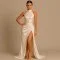 Stretch Seidensatin Stoff Creme - (Modestoffe)