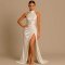 Stretch Seidensatin Stoff Ecru - (Modestoffe)