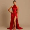 Stretch Silke Satin Stof Rød - (Fashion Stoffer)