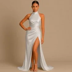 Silk Stretch Satin Fabric White Silk Stretch Satin Fabric White