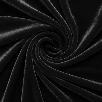 Velours Stretch Stof Zwart