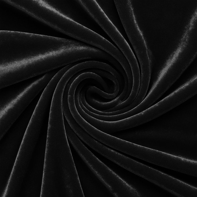 Tissu Velours Élastique Noir - (Tissus De Mode)