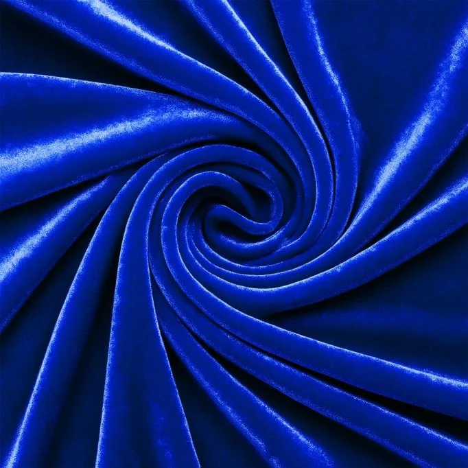 Tissu Velours Élastique Cobalt - (Tissus De Mode)
